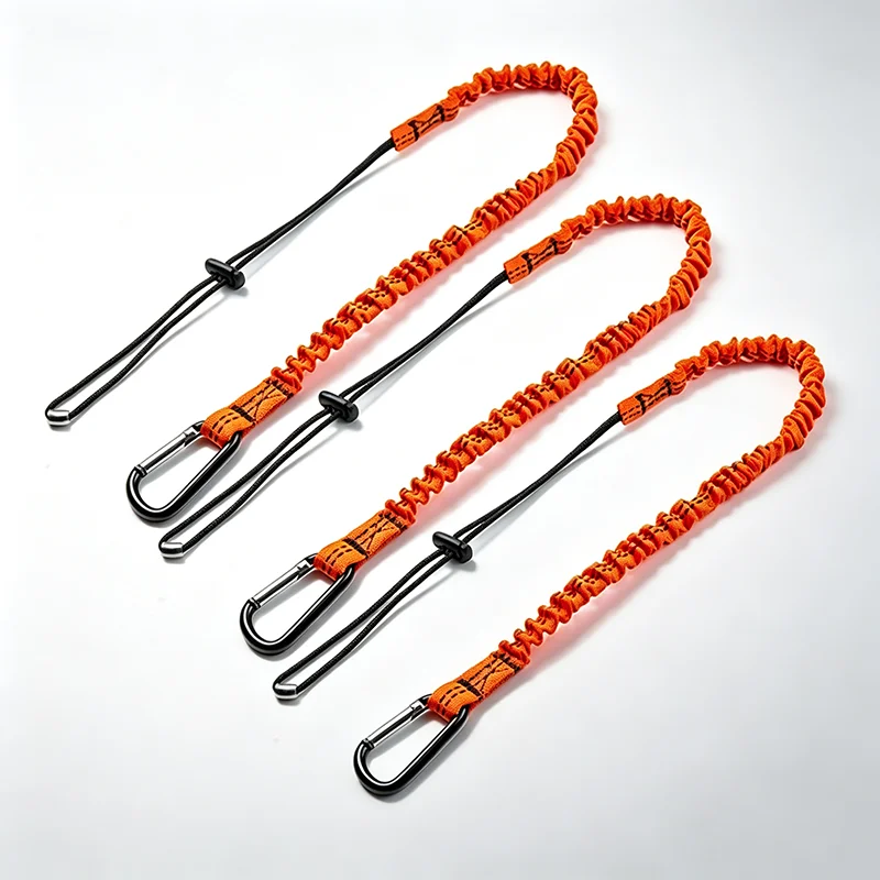 With Carabiner Hook Safety Bungee Tether Anti-Falling TelescopicSafety Rope Aerial Work Sport Climbing Working Tools Lanyard