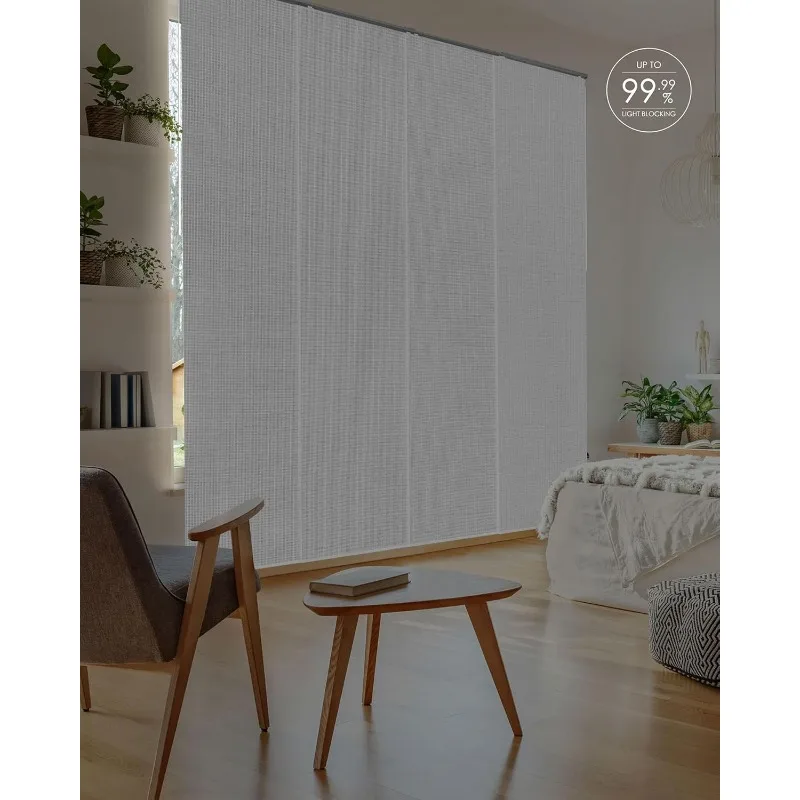 99.99% Blackout Adjustable Sliding Panel Track Blinds 45.8