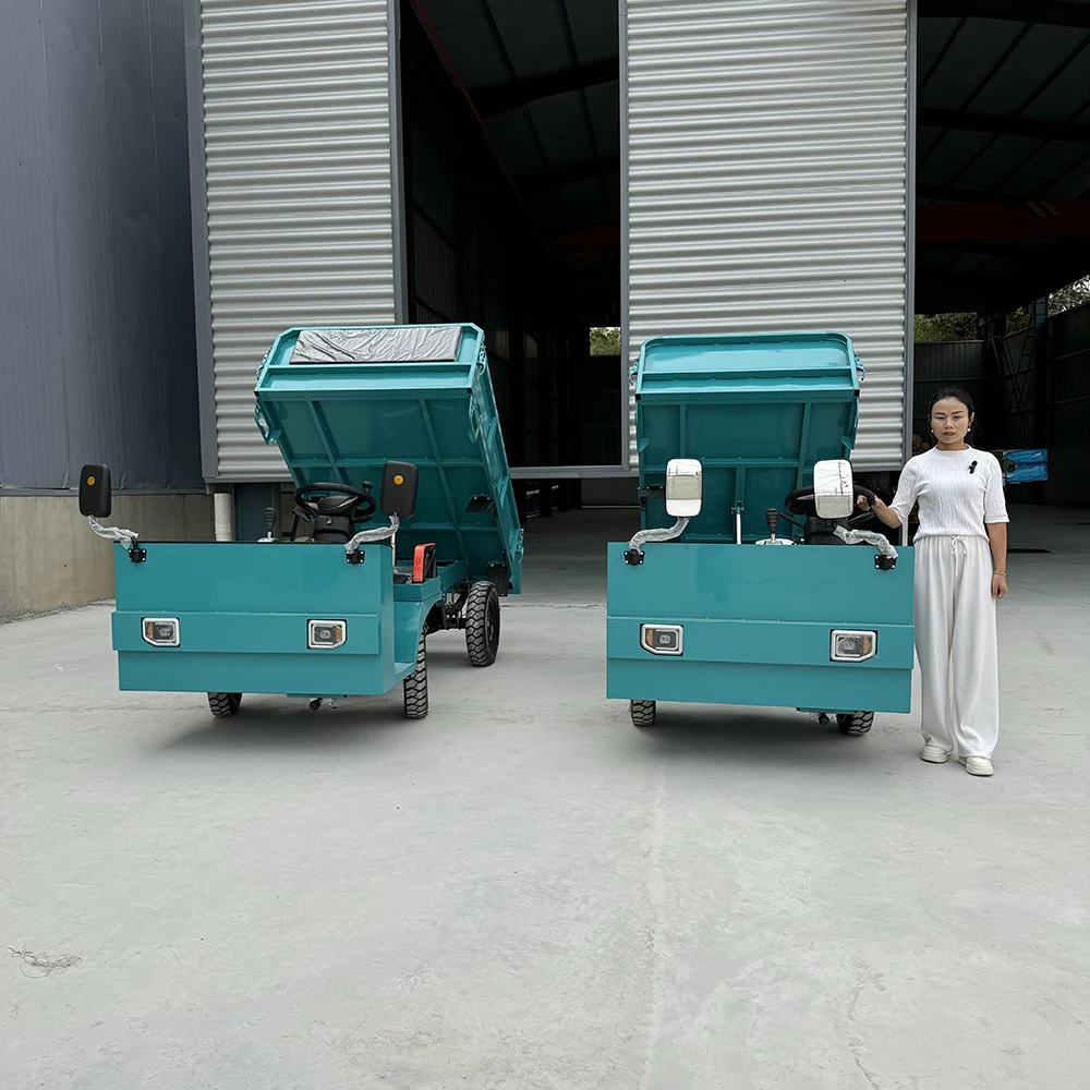 Small three-wheeled 8-bucket remote control self-lowering tail board garbage truck