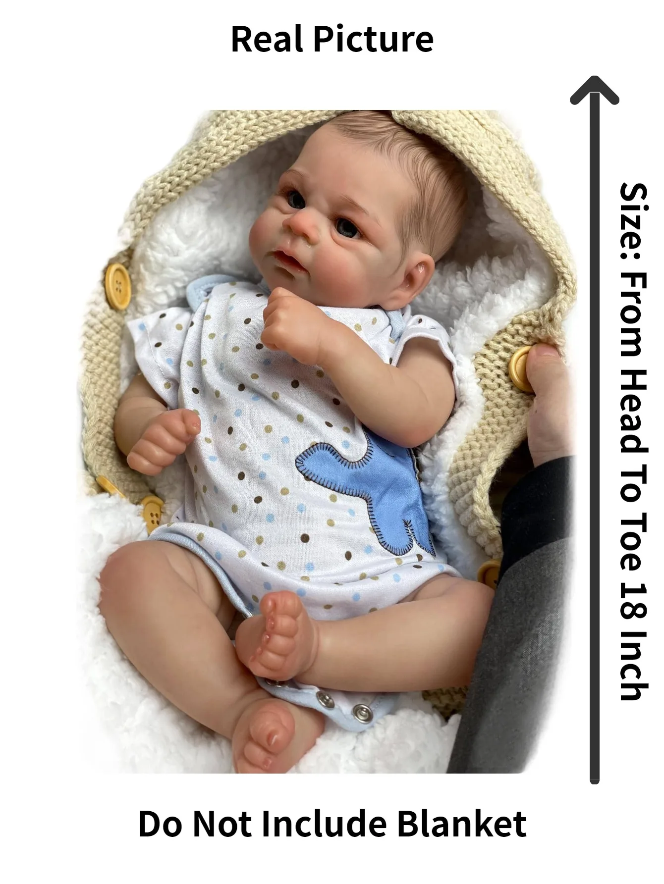 子供のための手作りのリアルな新生児人形,18インチ,手描きの赤ちゃん,誕生日プレゼント,リアルなゼリー,ダビッド