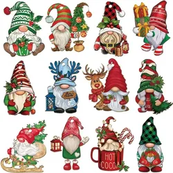 12Pcs Creative Wooden Xmas Hanging Ornaments DIY Santa Claus Christmas Tree Decoration New Year Xmas Tree Charm
