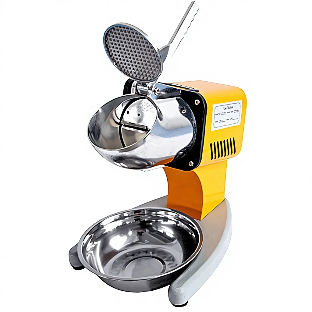 Mini Mechanical Control Electric Shaved Snowflake Crusher Machine Double-Blade Stainless Steel 120kg/h Capacity