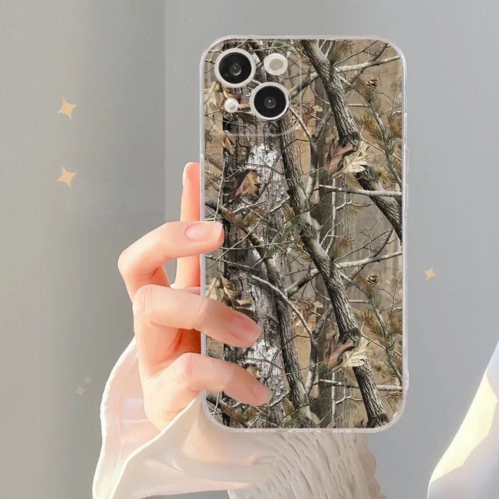 Real-tree Camos Phone Case For iPhone 14 13 12 Mini 11 Pro XS Max X XR SE 6 7 8 Plus Soft Silicone Cover