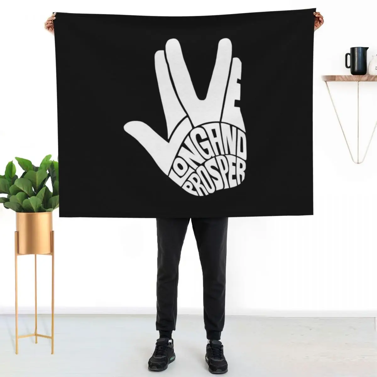 

Star Trek Live Long and Prosper White Throw Blanket Plush Fuzzy Cozy Blanket for Couch Sofa