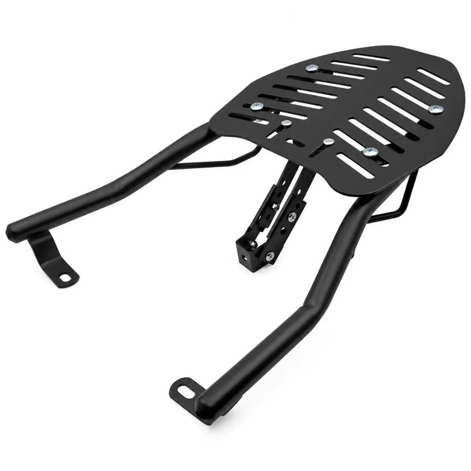 Heavy Duty Metal Motorcycle Cargo Rack with Adjustable Mounting Brackets for Touring and Commuting Gear