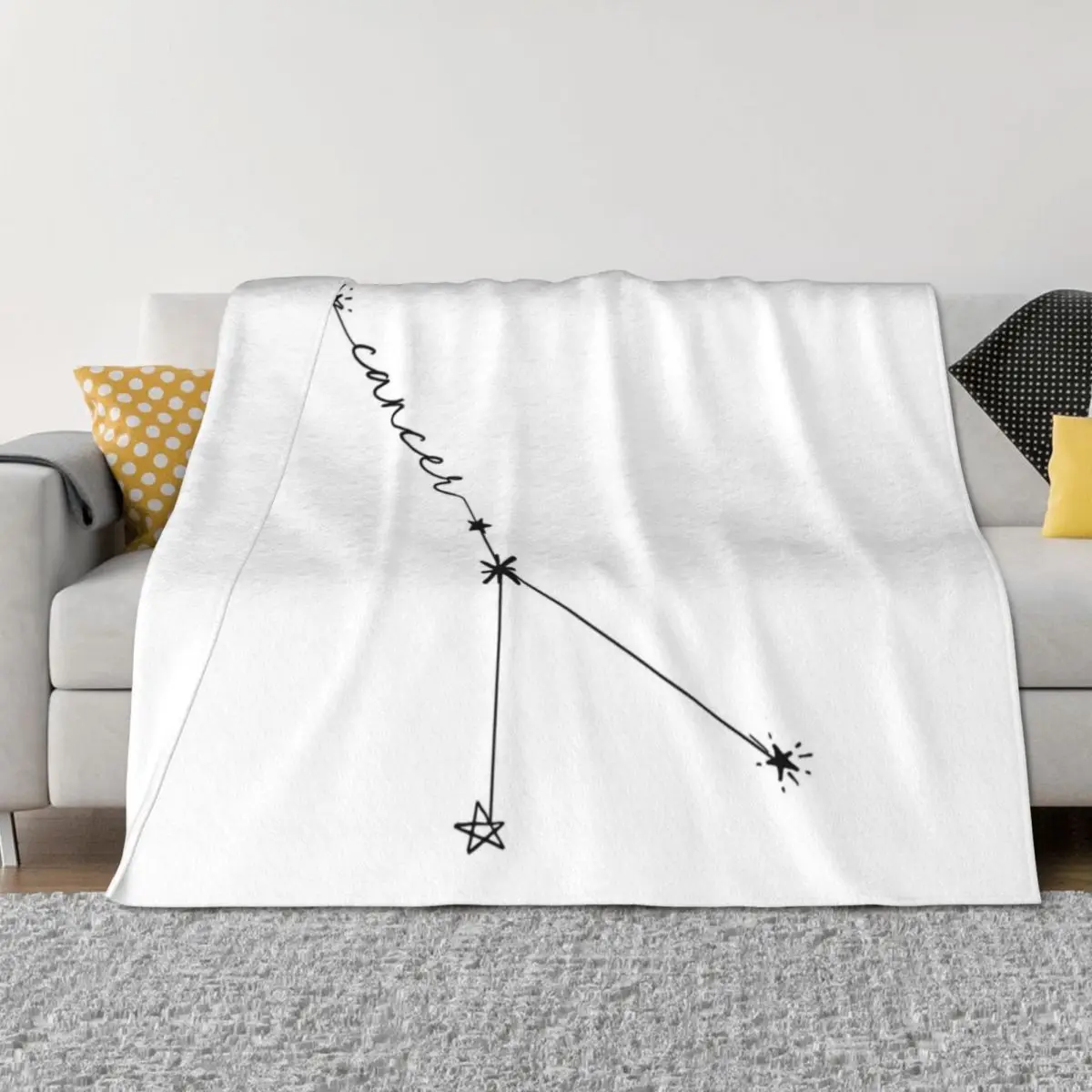 

Cancer Zodiac Constellation Drawing Sticker Throw Blanket for babies blankets ands halloween Blankets