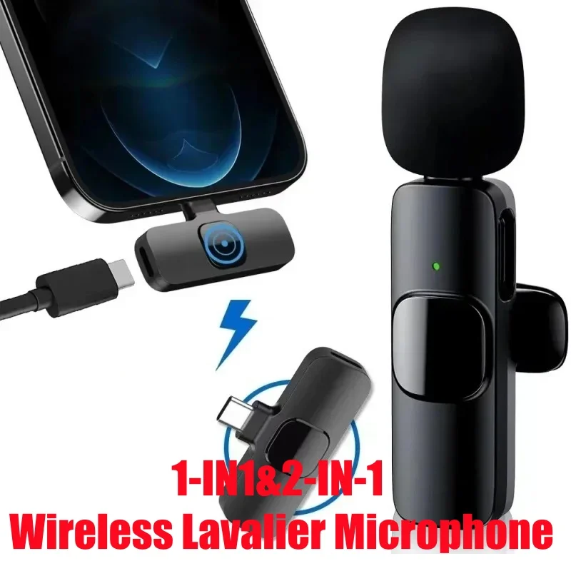 ميكروفون K9 اللاسلكي Lavalier مزود بخاصية إلغاء الضوضاء وتسجيل الصوت والفيديو لهاتف iPhone وAndroid وميكروفون لعبة البث المباشر #1