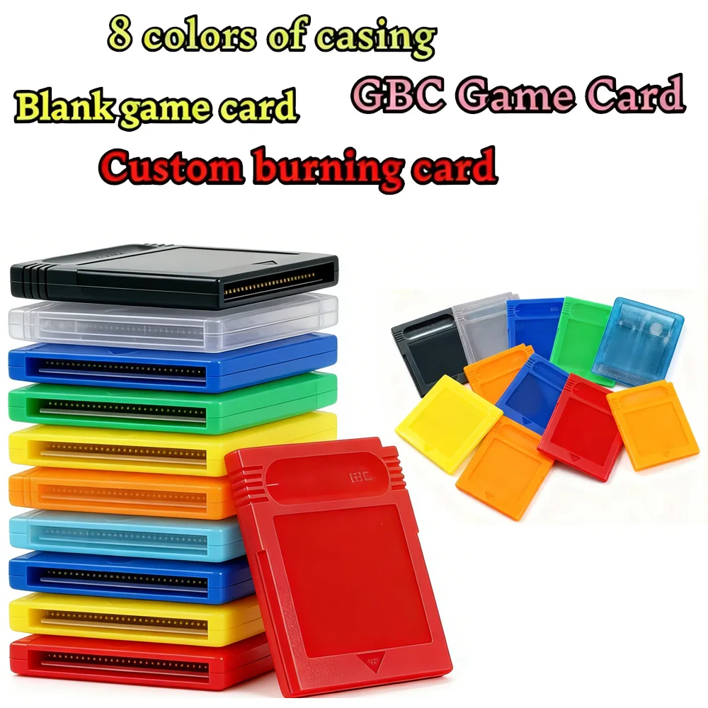 GBC Game Card Blank No Content Game Card Custom Burning Game Content No Manual No Battery Multicolored Shell