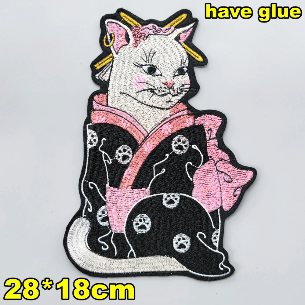 Embroidery Fashion Cat Badges,girl Patch,charactor Cartoon Appliques Cats Patches for Clothes DIY Accessory WF2212161