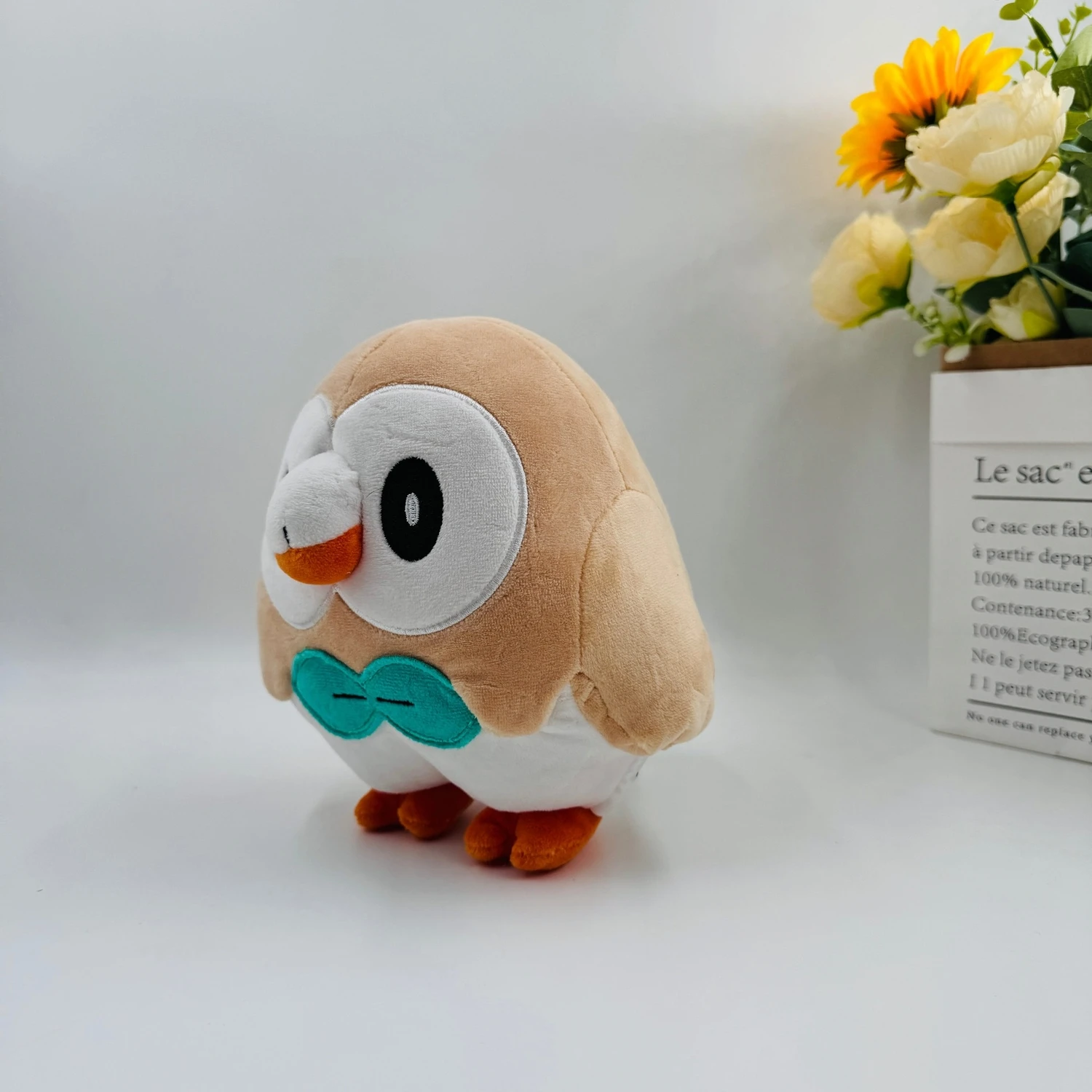 Original Pokémon Neues 19 cm großes Rowlet (Mokumoku) Plüschtier, Schlafbegleiterkissen, Kindergeschenk