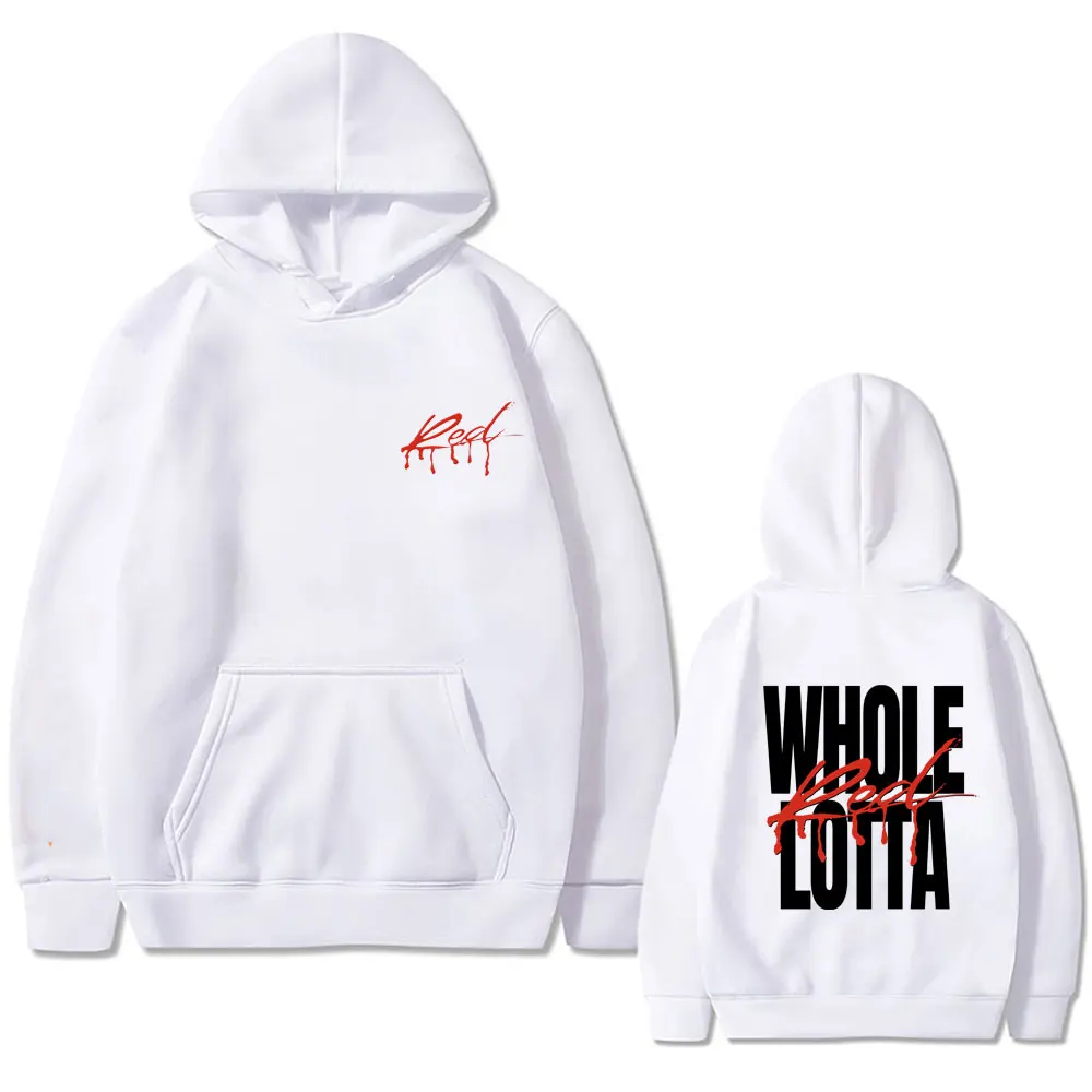 Hip Hop Rapper เวลาทั้ง Lotta สีแดงกราฟิก Hoodie ผู้ชายผู้หญิงแฟชั่นขนาดใหญ่ Pullover Hoodies ชาย Vintage Sweatshirt