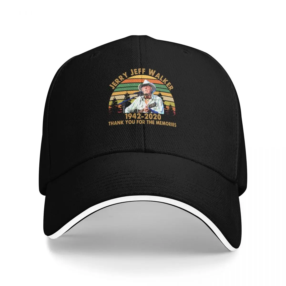 Vintage Jerry Jeff Walker Thank You For The Memories Cool Graphic Gifts Baseball Cap Wild Ball Hat fashionable Women Caps Men's
