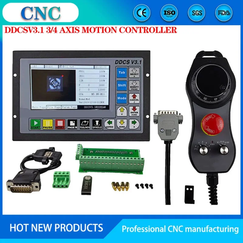 

Newly upgraded ddcsv3.1/4.1 CNC motion control system suite engraving machine 3-4-axis offline controller electronic handwheel