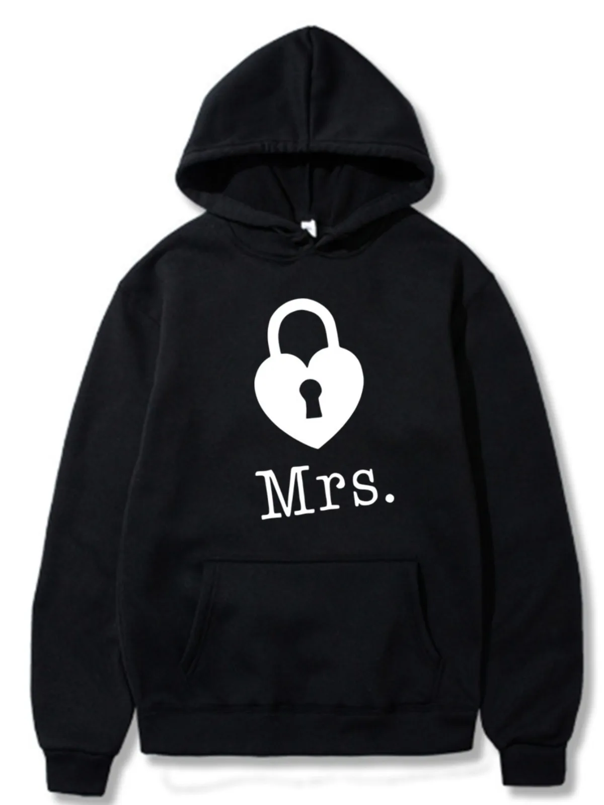 Sweat-shirt à capuche pour Couple, 1 pièce, avec motif de clé et de serrure, Design assorti, confortable et ample, cadeau, hauts pull