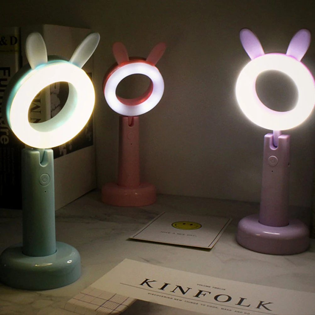 Rabbit Small Light Creative Students Learning Table Lamp Decorative Bedside Home Office LED Energy Home Decor Lamp Gift