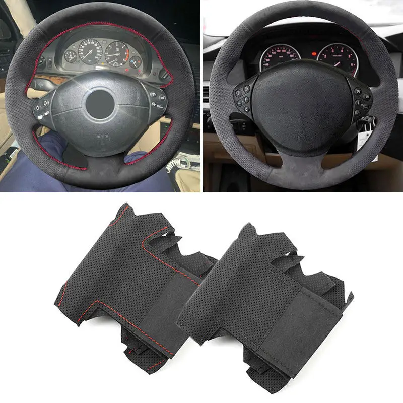 

Замшевая кожаная отделка для BMW M Sport E36 1996-2000 E39 1995-2001 Z3 E36/7 M3 E36 M5 E39 3-спицевой салонный чехол на руль автомобиля