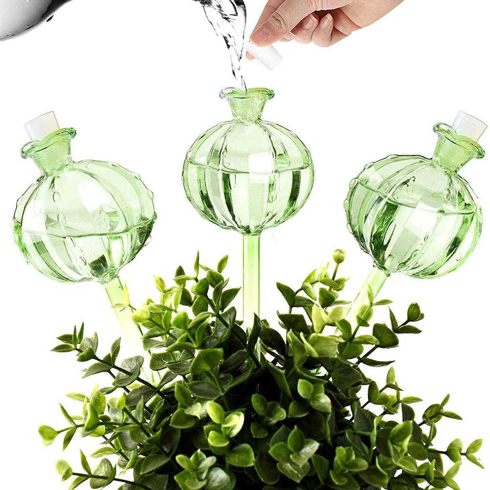 2 قطعة لمبة زجاجية على شكل صبار لطيف على شكل زهرة أوتوماتيكية للنباتات الداخلية لمبة نباتية ذاتية النظام