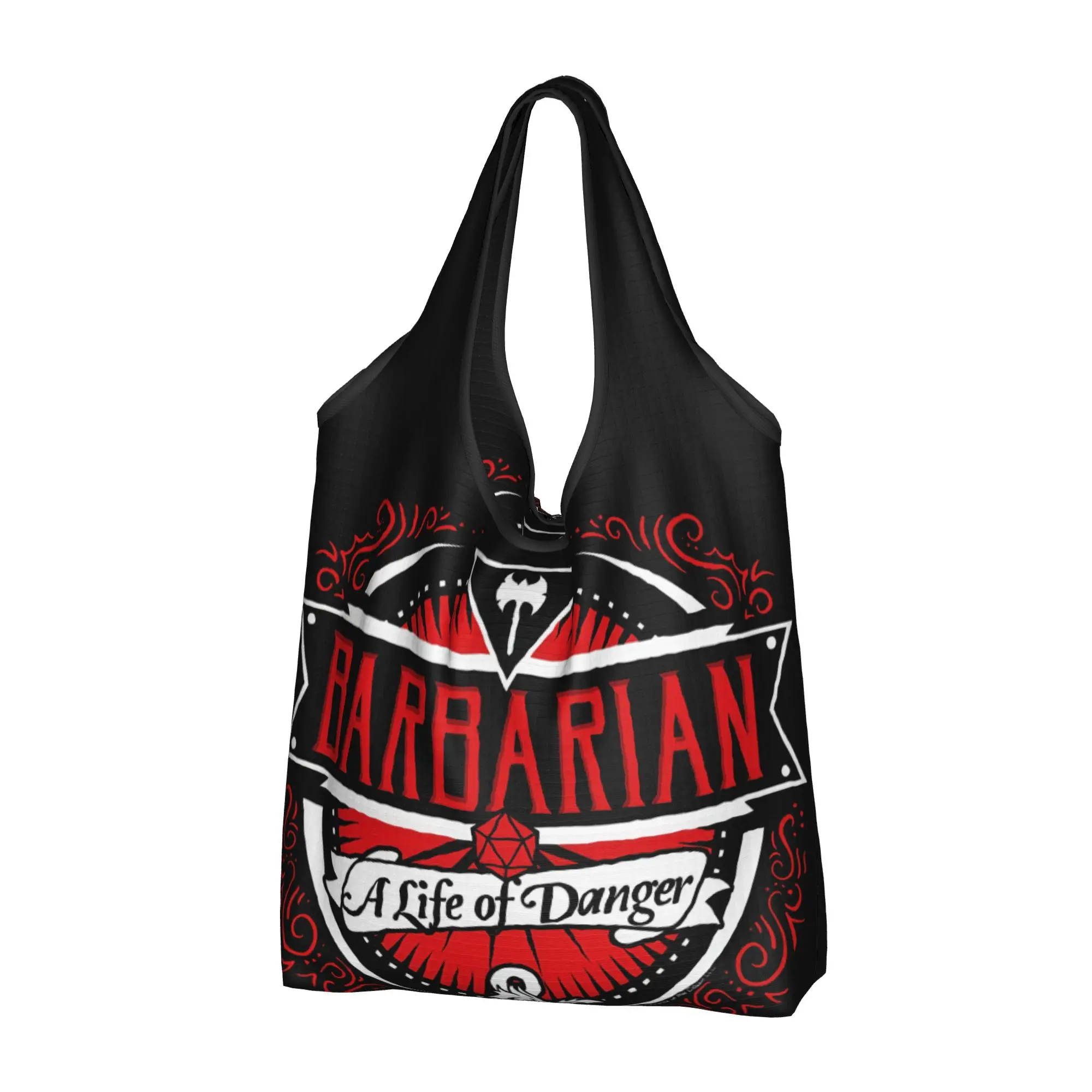 D&D Dungeons & Dragons Fantasy Role Playing Game  Groceries Shopping Bags Funny Shopper Tote Shoulder Bags Portable  Handbag