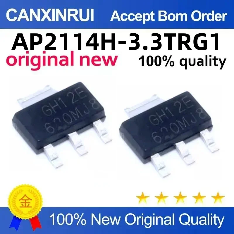 (5-100 pieces) Brand new original AP2114H-3.3TRG1 3.3V silk screen: GH12E patch SOT-223