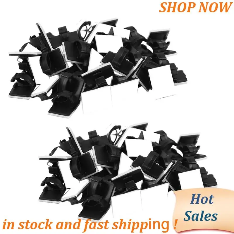 

АБВБ-100 шт. Самоклеящийся кабельный зажим, пластиковые прямоугольные кабельные зажимы, кабельная стяжка, быстросъемный держатель для прокладки проводов кабеля