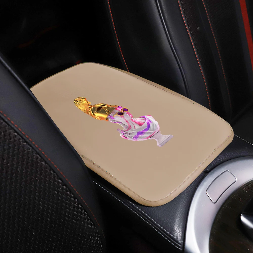 3D Laser Stars Colored Leather Laser Printed Car Armrest Seat Box Protective Cover Suitable For Most Cars