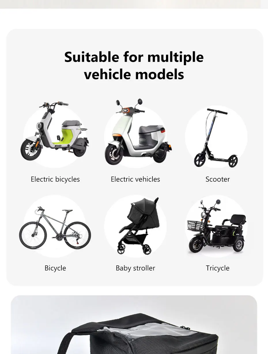 SEAMETAL Motorrad-Fahrrad-Lenkertasche, multifunktionale Fahrradtasche, Handyhalterung, Aufbewahrungstaschen für Outdoor-Radfahren – Detail 10
