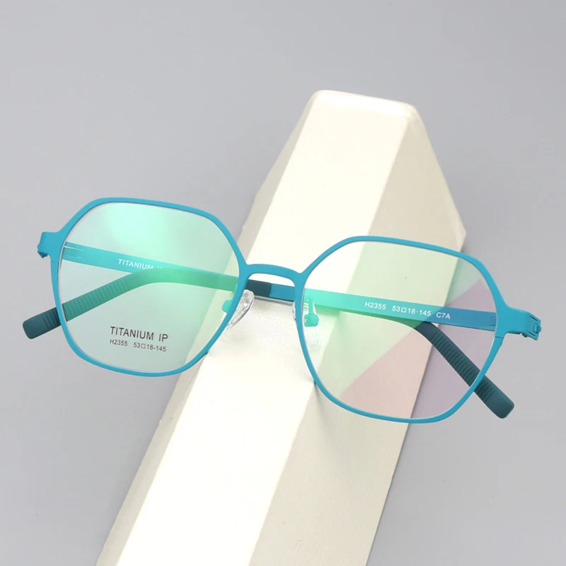 

Fashion Pure Titanium Glasses Frame Man Women Optical Prescription Myopia Eyeglasses IP Plating High Quality Eyewea