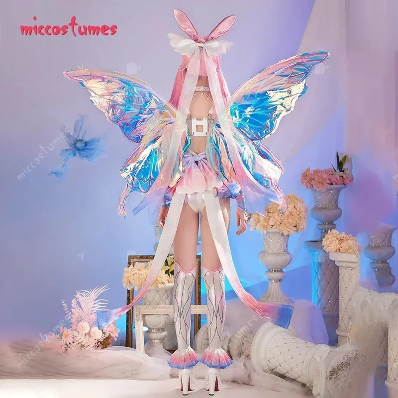 

25COSMiccostumes x Sunset Dragon PM Косплей Костюм Фея Боди и рукава с аксессуарами для головы и подол юбки