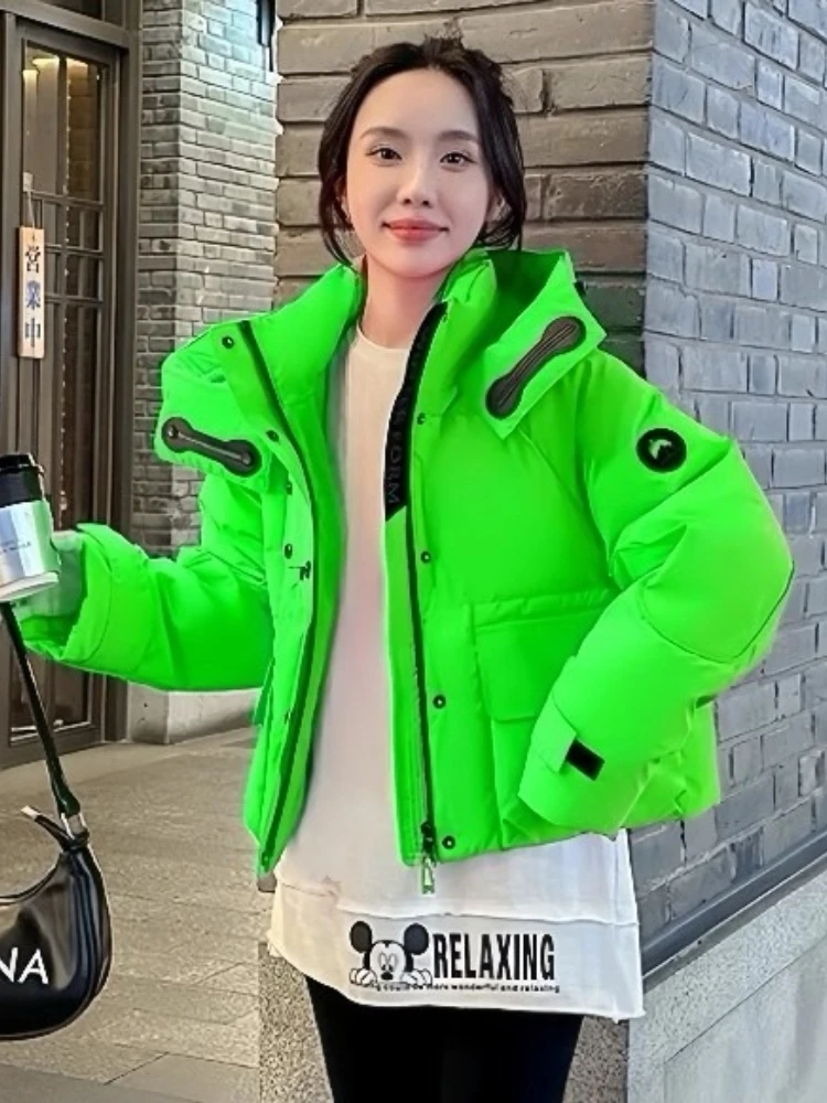 Winter Down Jackets Hooded Parkas Women's Winter New Candy Color Loose Warm Windbreak Clothes Female Thicken Cold Puffer Coat