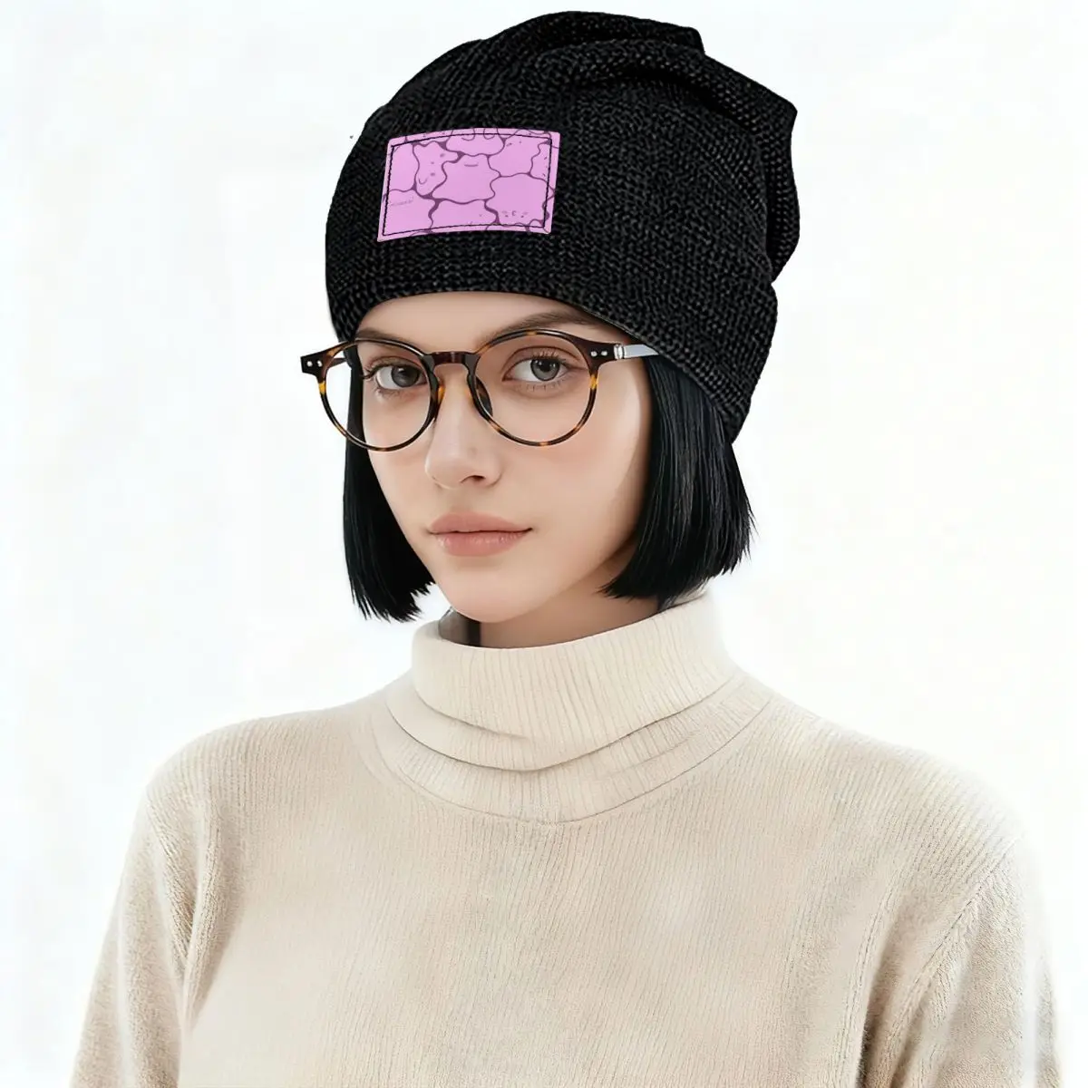 Ditto Pattern (no Shiny) Warm Fleece-Lined Cap Hip Hop Bonnet Hat Autumn Winter Outdoor Beanies Hats for Unisex Adult