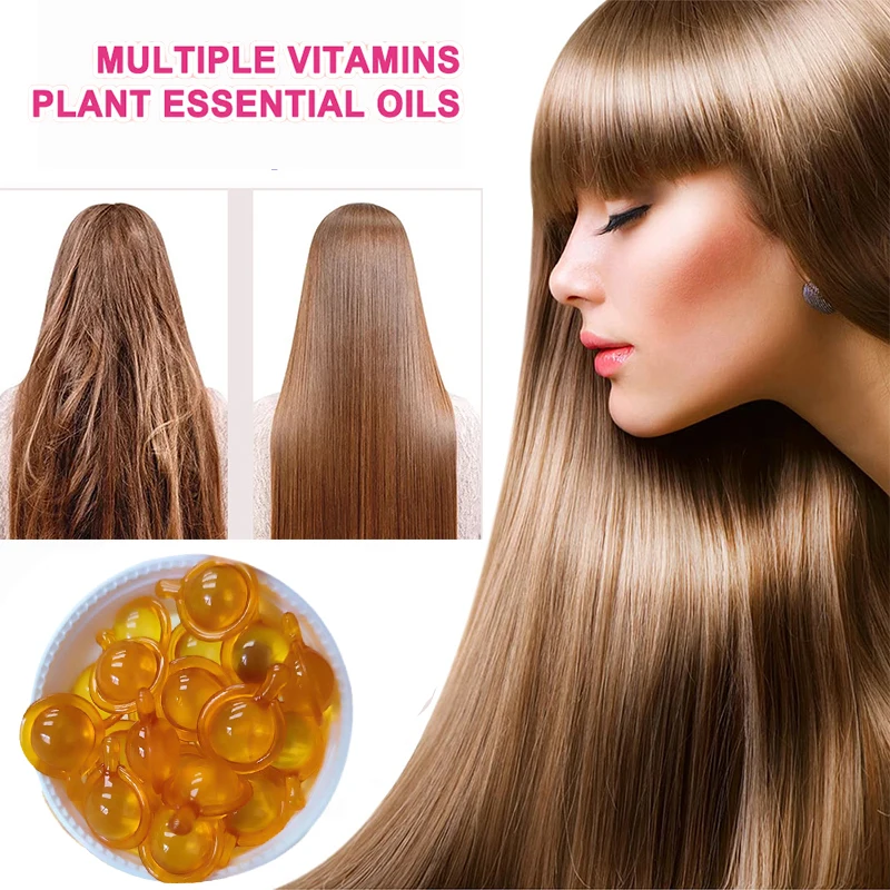 

Hair Capsules Repairing Maltreated Frizzy Hair Mask Silky Moisturizing Hair Oil Smoothing Nourishing Hair Care Essence Products