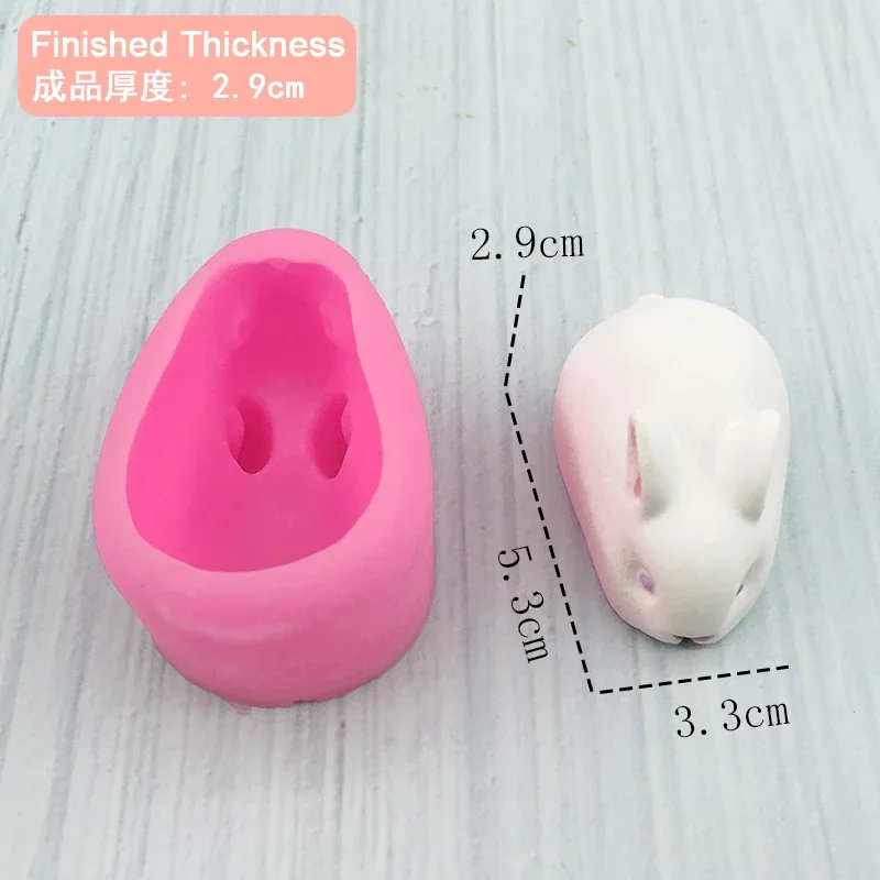 3D Animal Chocolate Fondant Baking Mousse Silicone Mold Cartoon Rabbit Safe Soft Cake Mould Plaster Handmade Resin Art Soap Mold