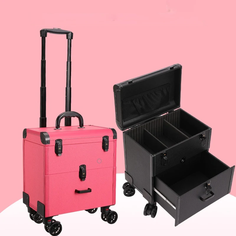 

Makeup Case Beauty Hair Roller Mobile Tool Box Nail Art Eyelash Storage Box Large Capacity Tattoo Embroidery Special Handcart