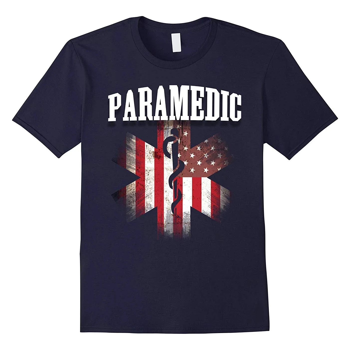 American Flag Star of Life EMT EMS Medical Paramedic T-Shirt 100% Cotton O-Neck Short Sleeve Casual Unisex T-shirt Size S-3XL