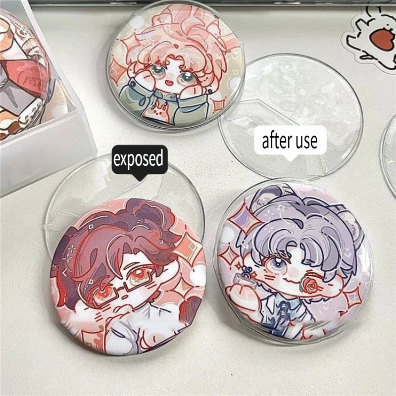 10PCS Transparent PVC Badge Protector Sleeves for 58/75mm Japan Game Anime Pins Scratch-Proof  Badges Covers Soft Rubber Pocket