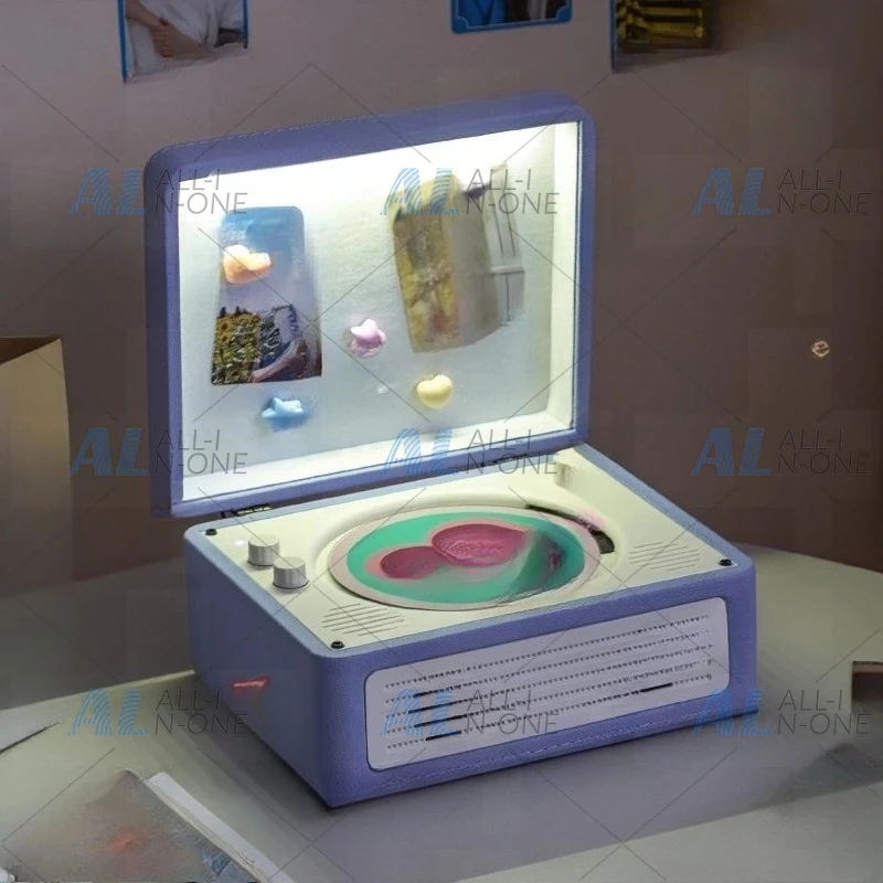 Portable Bluetooth CD Player with Magnetic Wooden Design, USB Playback Support Desktop Mini Stereo System