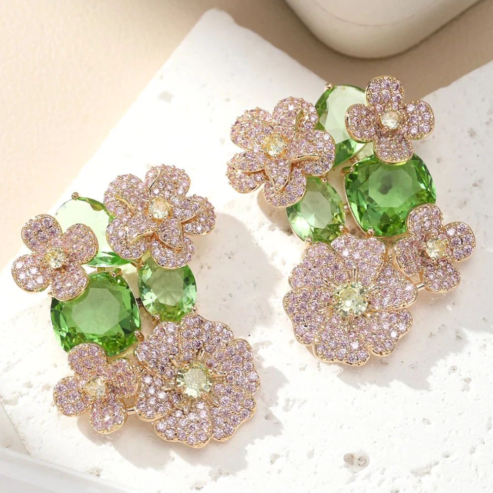 Missvikki الحلو رومانسية لطيف واضح الزهور أقراط للنساء حفل زفاف تشيكوسلوفاكيا لطيف الزفاف القرط بوكل دي oreille 2026