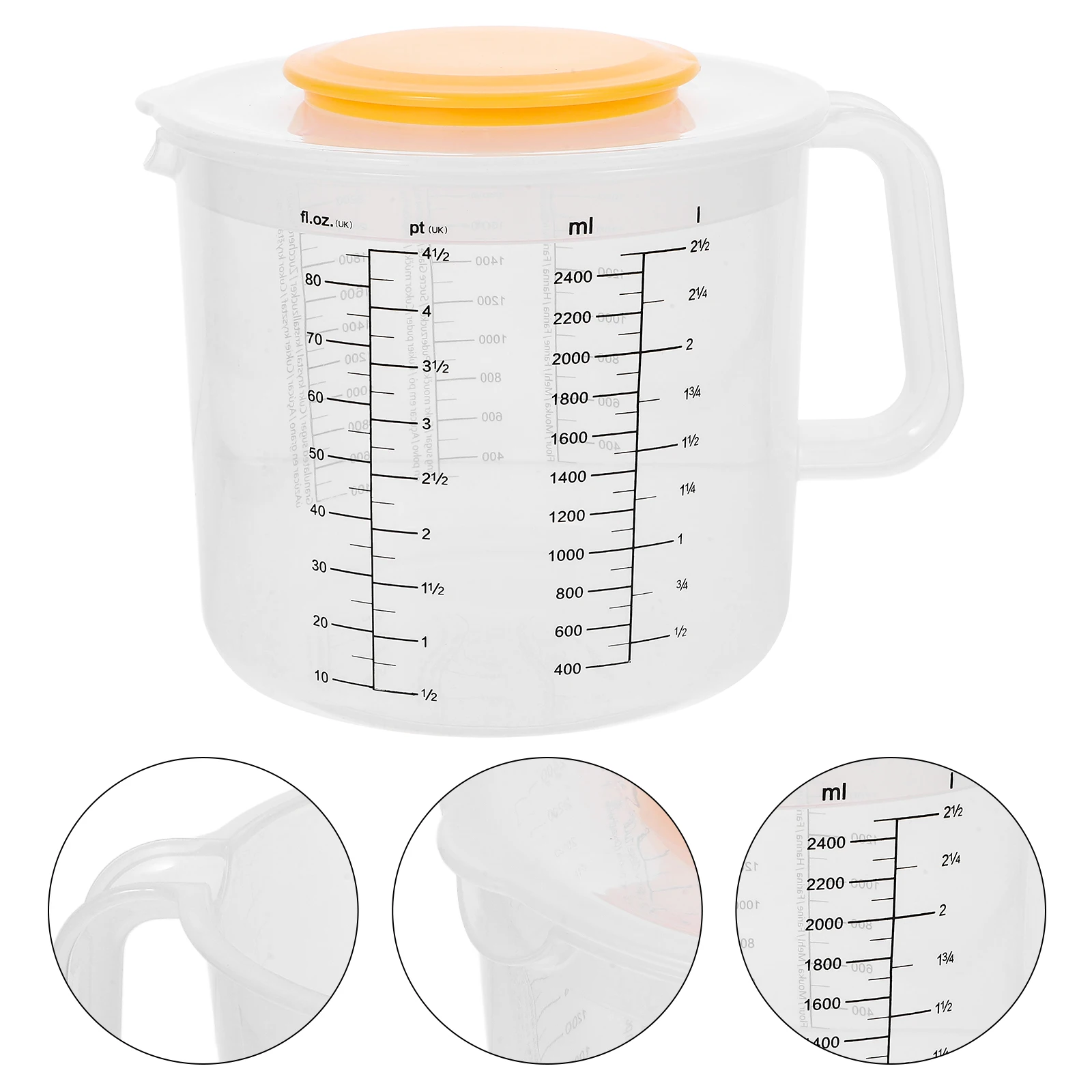 Taza medidora con tapa, tazón para mezclar, báscula para cocina, boquilla para hornear, comida moderada, jugo de plástico, buena calidad