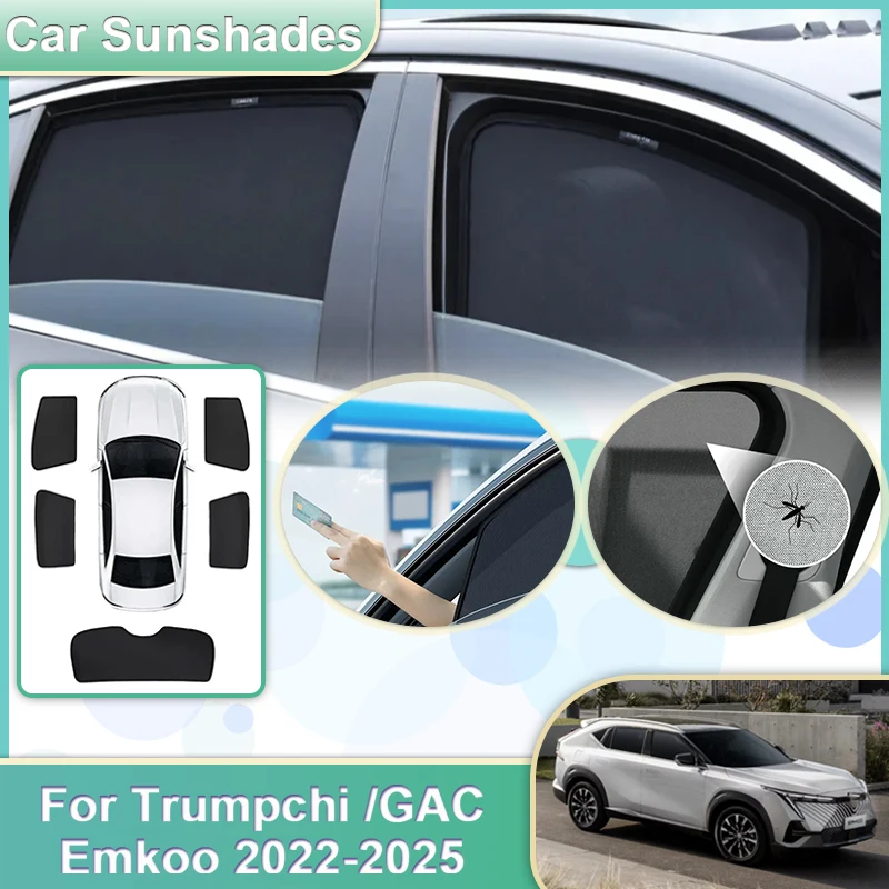 

For Trumpchi GAC Emkoo 2025 Accessories 2022 2023 2024 Mesh Sunshades Shield Windshield Curtain Ventilation Side Window Cover