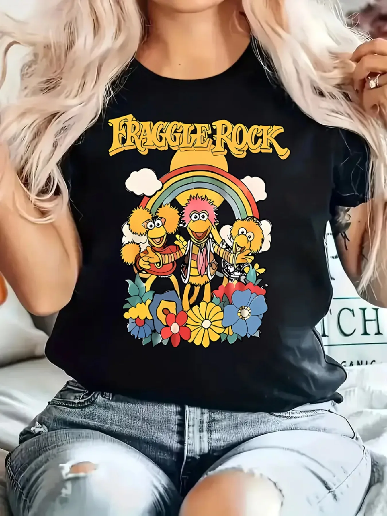 Fraggle Rock Men T-shirt 100% Cotton Y2k Clothes Short Sleeve Tee Men's Clothing 2024 Tshirt New in Tops & Tees Streetwear Funny