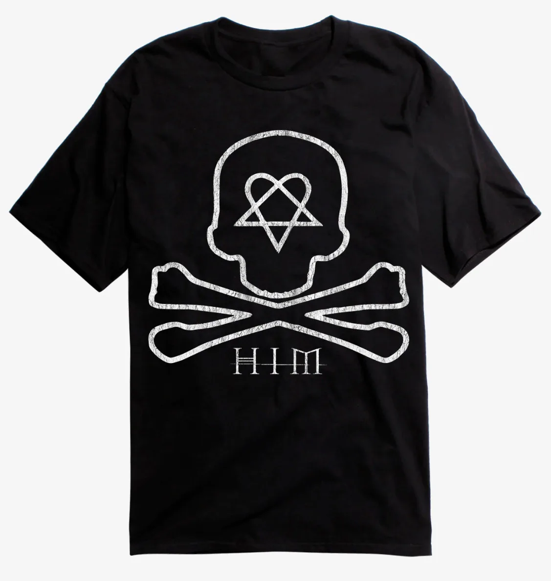 H I M Him Skull Crossbones Logo Gothic Rock Band T Shirt New Official Xs 3Xl