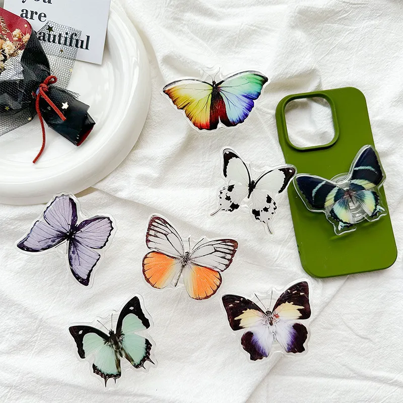 3D Butterfly Insects Fold Finger Grip Ring Mobile Phone Stand Holder For Iphone 14 15 Samsung Xiaomi Holder Stand Bracket