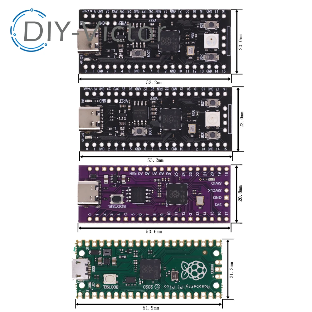 Official Raspberry Pi Pico Board RP2040 Dual-Core 264KB ARM Low-Power Microcomputers High-Performance Cortex-M0+ Processor