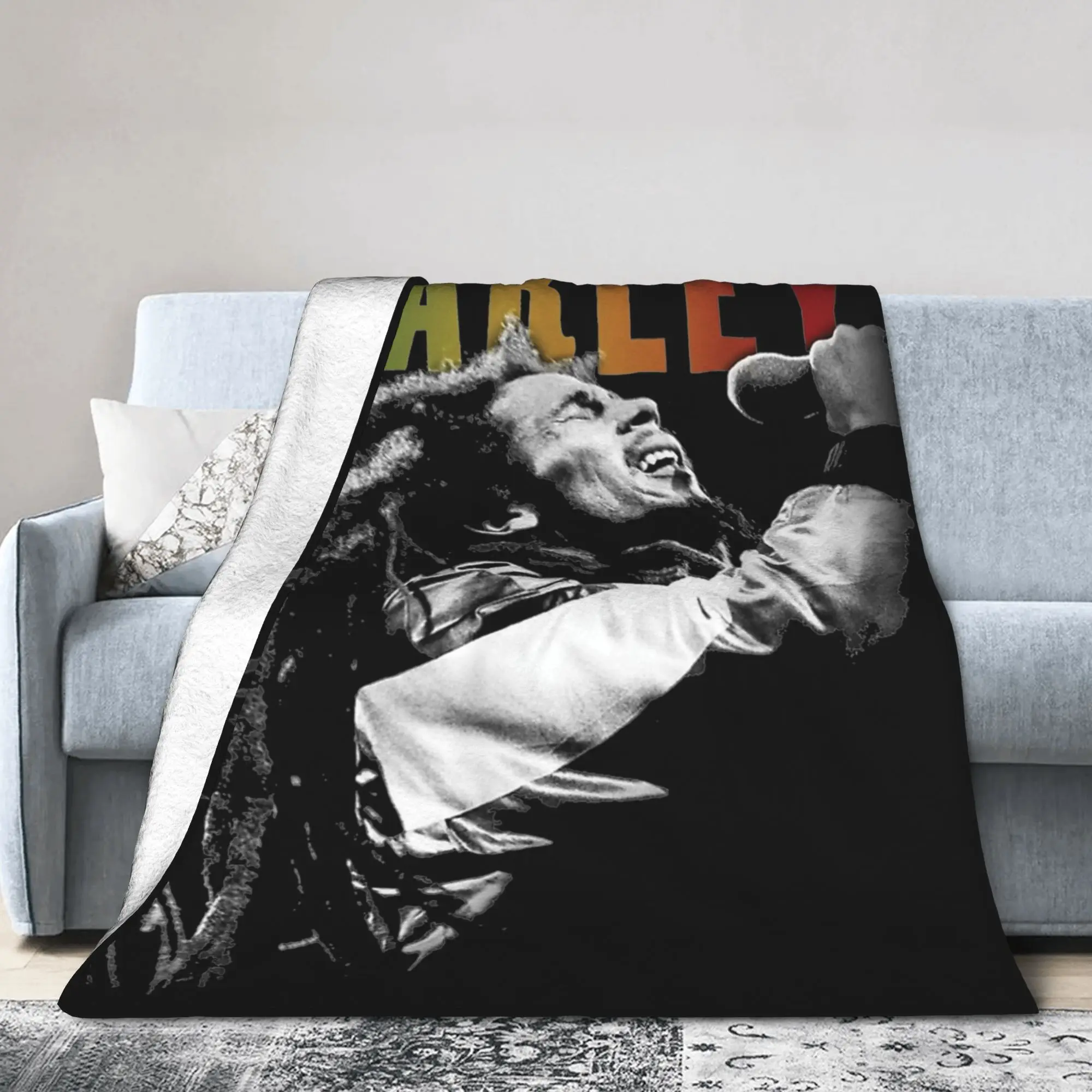 Bob Marley Reggae Ajax  Fleece Blanket Rasta Music Creative Throw Blankets for  Sofa Bedding Lounge 125*100cm Rug Piece,