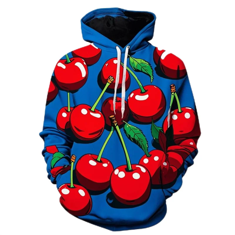 

3D Print Cherry Hoodies For Men Clothes Harajuku Fashion Fruit Sweatshirts Autumn Women Tracksuit Casual Boy Streetwear Unisex