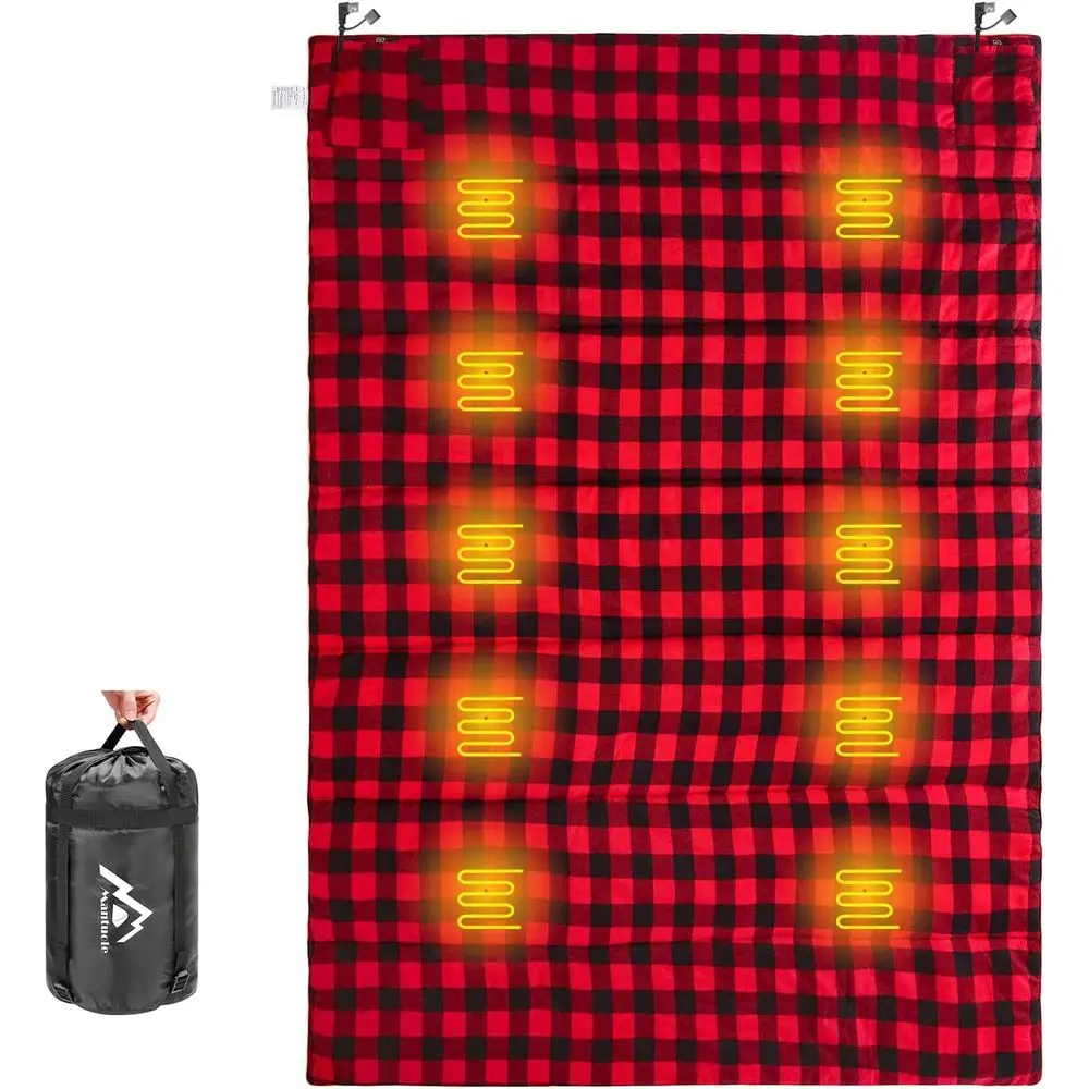 

5V/2A USB-Powered Heated Fleece Pad, Black and Red
