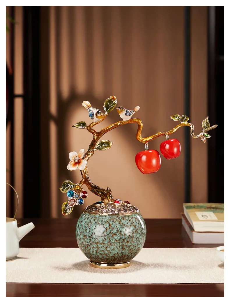 Peace and joy, gifts, light luxury, high-end ornaments, enamel colors, handicrafts, table top decoration, good meaning