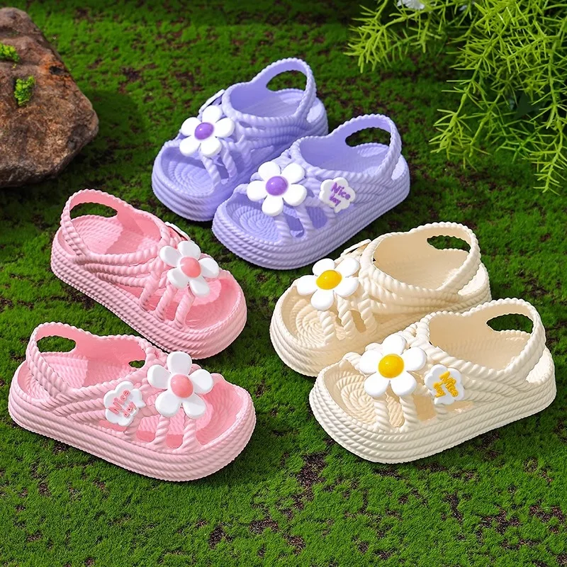 

EVA Non-Slip Soft Sole Toddler Flower Sandals for Indoor & Outdoor Use Summer Girls' Sandals New Fashion Princess Shoes