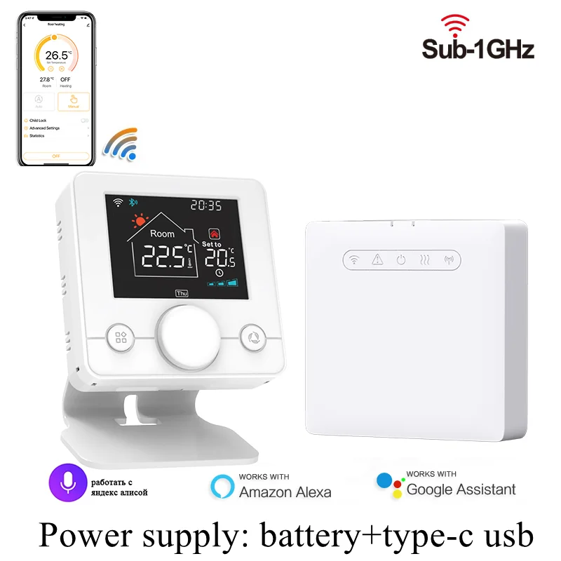 Tuya slimme draadloze thermostaat en ontvanger voor ketel WiFi programmeerbare kamerverwarming temperatuur afstandsbediening Voice Google