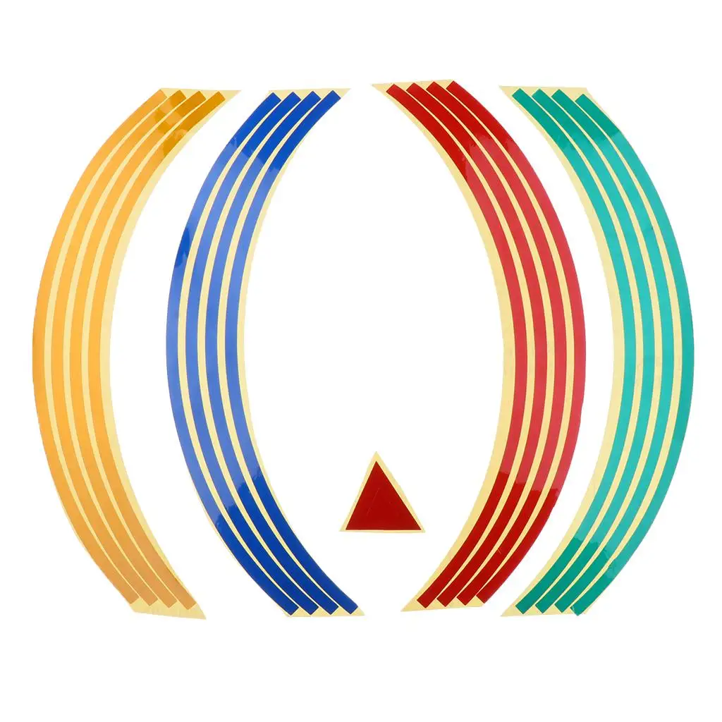 

Лента на обод мотоцикла, светоотражающие наклейки на колеса, набор наклеек, 17-дюймовый предварительно изогнутый для простой установки